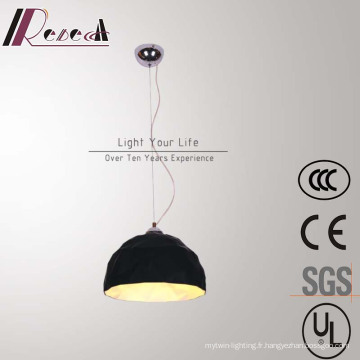 Lampe pendante ronde moderne décorative simple de fibre de verre noire d&#39;hôtel simple